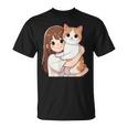 猫と少女 Cat And Girl Tシャツ