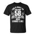 男性、女性、58歳の誕生日への58歳の誕生日プレゼント Tシャツ