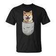 秋田犬健日本人胸ポケット犬オーナー Tシャツ