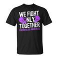 線維筋痛症啓発 パープルリボン We Fightonly Together Tシャツ