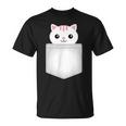 胸ポケットの猫 Tシャツ