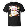 花より団子猫 Cat 猫 メンズ レディース ペット 動物 和風 キャラt Tシャツ