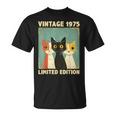 面白い 50歳 ギフト ヴィンテージ 1975 猫好き 50歳の誕生日 Tシャツ