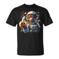 面白い サイケデリック 猿 宇宙飛行士 グラフィック メンズ Tシャツ