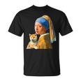 面白いtシャツ 柴犬 フェルメール わんこ メンズ 犬好き グッズ かわいい おもしろ 面白い 服 ネタ Tシャツ