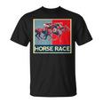 面白いtシャツ 馬tシャツ 競馬 馬 レース 乗馬 ジョッキー メンズ おもしろ 面白い グッズ ネタ 男性用 レトロ Tシャツ