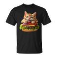面白いファーストフードハンバーガー愛好家猫猫愛好家 Britishhorthair Burger Cat Food Tシャツ