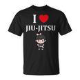 面白い柔術スポーツミニマリストかわいいシンプル柔術 I Love Jiu Jitsu Tシャツ