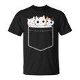 面白い猫 ポケット かわいい カワイイ キティ ラブ キャット ポケット付き Tシャツ