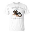 & Life Is Better Dapple Dachshund Lover Tシャツ