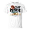 70歳の誕生日 ヴィンテージ 1955 70 Years Of Being Awesome レトロ Tシャツ