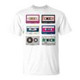 80 年代のロック カセットシャツ男性ヴィンテージ ロック カセット テープ Tシャツ