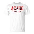 AcDcロックミュージックバンドpwrupフォトロゴ。 Tシャツ
