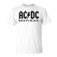AcDcロックミュージックバンドバックブラックロゴ。 Tシャツ