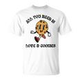 All You Need Is Love And Cookies レトロ 70年代 かわいい ハッピークッキー 長袖tシャツ Tシャツ