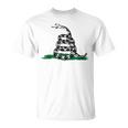 Bandera Gadsden De Laerpiente De Cascabel De Madera Del Patriota Americano Camiseta unisex