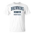 Browning Montana Mt ビンテージ スポーツ 確立 ネイビーデザイン 長袖tシャツ Tシャツ