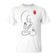 Budismo Zen Minimalista Calma Espiritual Buda En Meditación In Mangas Camiseta unisex