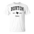 Burton Texas Tx ビンテージ アスレチック ブラックスポーツデザイン Tシャツ