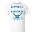 Butterfly Butterwhyバタフライバタフライファニー水泳チーム 長袖tシャツ Tシャツ