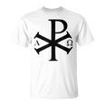 Chi Rho クリスチャン ゴッド アルファ オメガ イエスキリスト キリスト教 Tシャツ