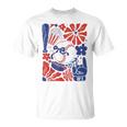 Coquette Bow Game Day Baseball Softball Cheer Mom Vintage T-Shirt