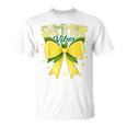 Cute Lemon Tropical Fruits Coquette Bows Summer Vibes Girl T-Shirt