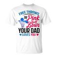 Dad Loves You Free Throw Or Pink Bows 性別発表 Tシャツ