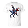 Dino Abraham Lincoln 4Th Of July Boys American Flag Tシャツ