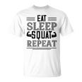 Eatleepquat Repeat 面白いジムワークアウト Tシャツ