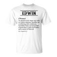 Edwin 面白いフレーズ 名前の定義付き Tシャツ
