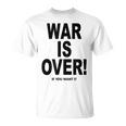 Exclusive War Is Over ご希望の場合限定ブラックプリント Tシャツ
