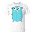 Go Golang プログラミング言語ロゴ マスコットゴファー Tシャツ