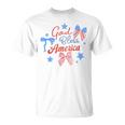 God Bless America コケットボウ 7月4日 キリスト教の愛国心 Tシャツ