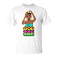 God Goals グラインドメラニン クリスチャン 楽しい ブラック クイーン ガールズ Tシャツ