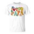 Groovy 父の日 I Love You Papa フラワー ヒッピー Tシャツ