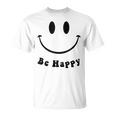 Be Happy Groovy スマイルフェイス かわいい ハッピーピース スマイルフェイス Tシャツ