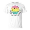 Have A Nice Day Winkingmile Face Peace Wink Happy Face Tシャツ