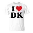 I Heart Dk Initials I Love DK First And Last Name D K Tシャツ