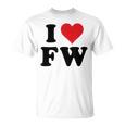 I Heart Fw Initials I Love FW First And Last Name F W Tシャツ