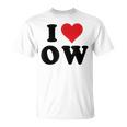 I Heart Ow Initials I Love OW First And Last Name O W Tシャツ