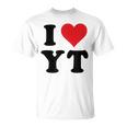 I Heart Yt Initials I Love YT First And Last Name YTシャツ