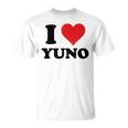 I Heart Yuno ファーストネーム I Love パーソナライズ Tシャツ
