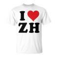 I Heart Zh Initials I Love ZH First And Last Name Z H Tシャツ