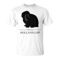 Holland Lop Rabbitブラックシルエット Tシャツ