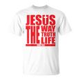 Jesus Is The Way Truth Life クリスチャン 男性 女性 クリスチャン Tシャツ