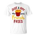 Just A Boy Who Loves French Fries フライドポテト じゃがいも ヴィーガン Tシャツ