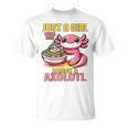 Just A Girl Who Loves Ramen And Axolotl Pink Kawaii Axolotl Tシャツ