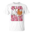 Just A Girl Who Loves Chickens Groovy Chicken Lover Girls T-Shirt