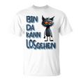 Katze Bin Da 'T Losgehen ファニーステートメントキャット Tシャツ